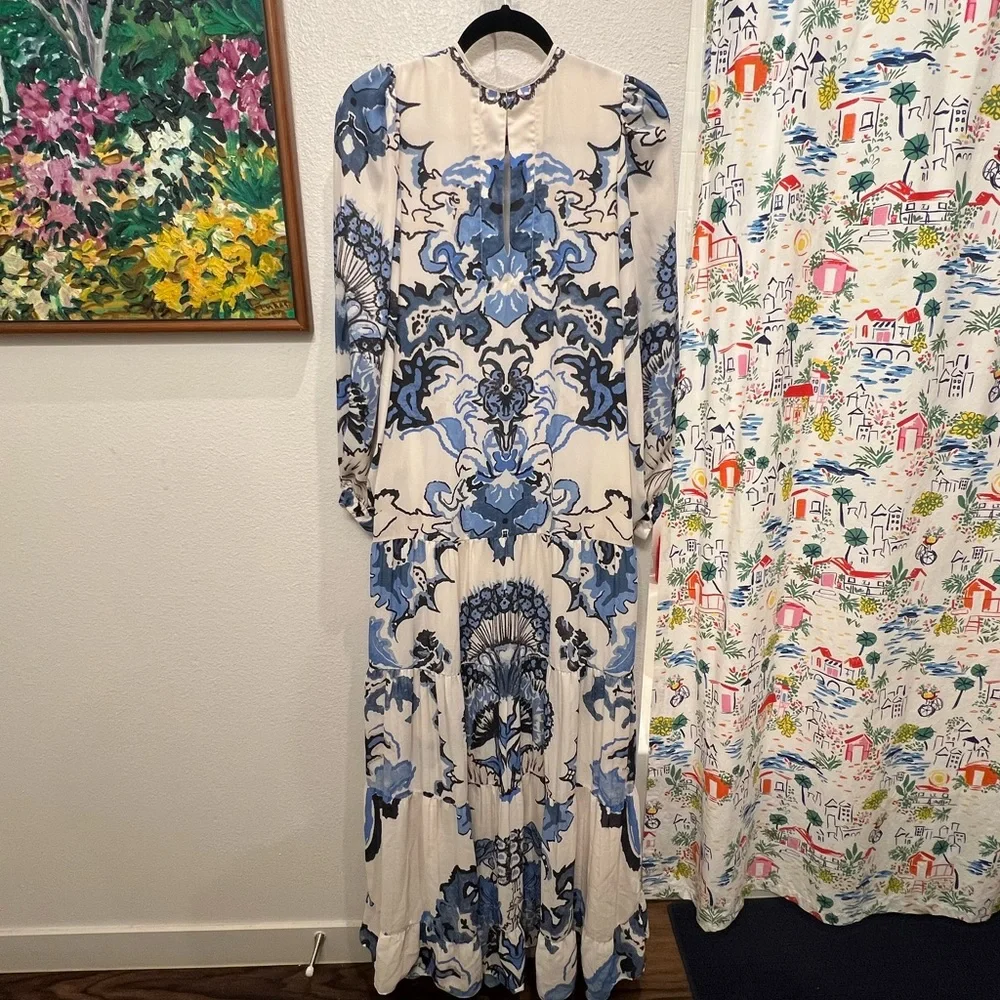Johanna Ortiz Constellation Of Traits Crepe Tiered Maxi Dress - Picture 4 of 10